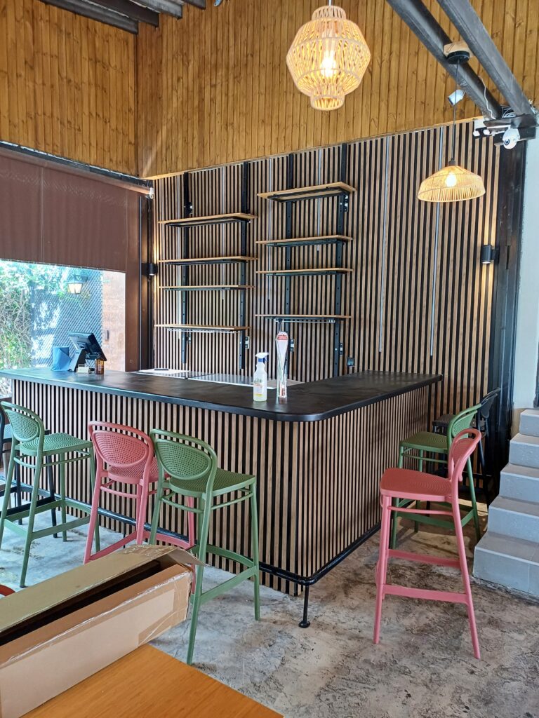 Restaurant bar and wall deco