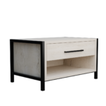 Stylish Melamine and Metal Frame Bedside Table