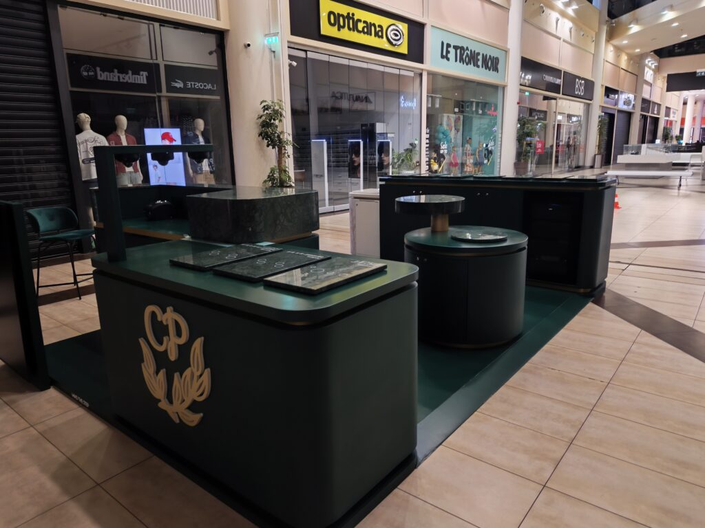 Cosmetics stand at MyMall Limassol