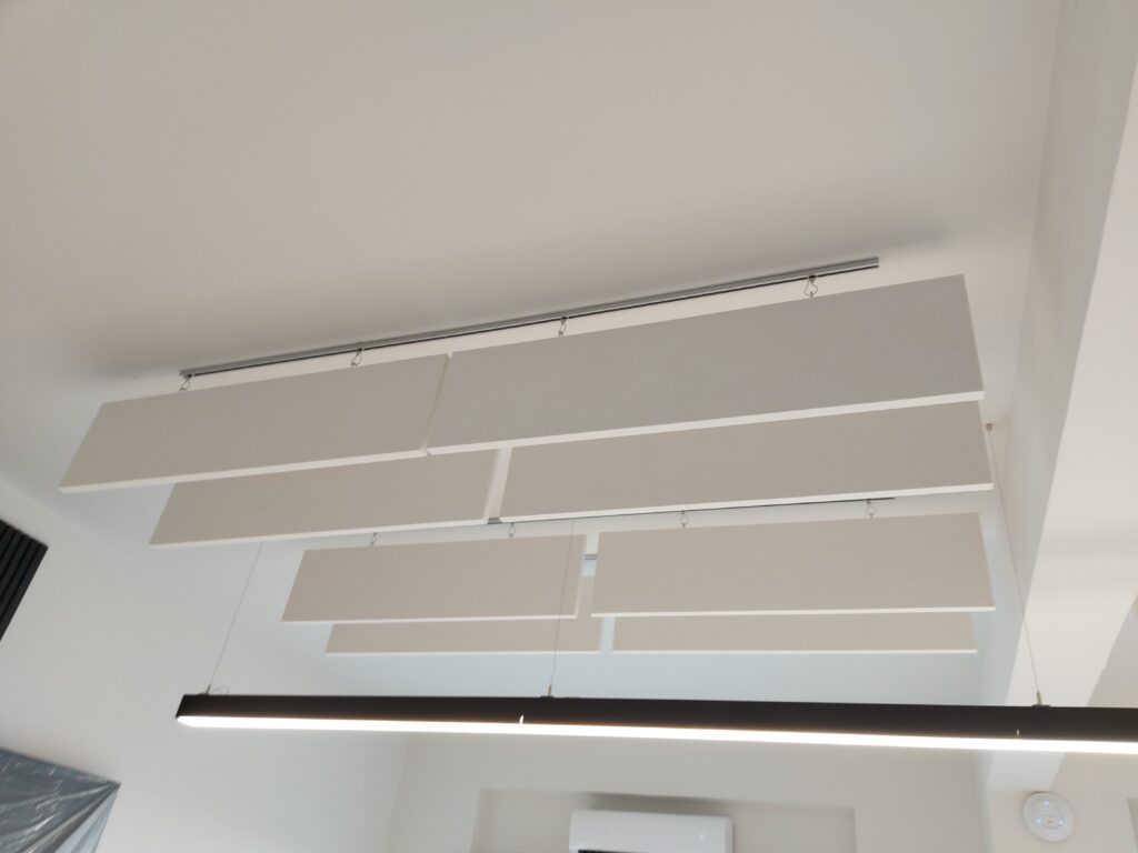 Ceiling hang acoustic foam panels