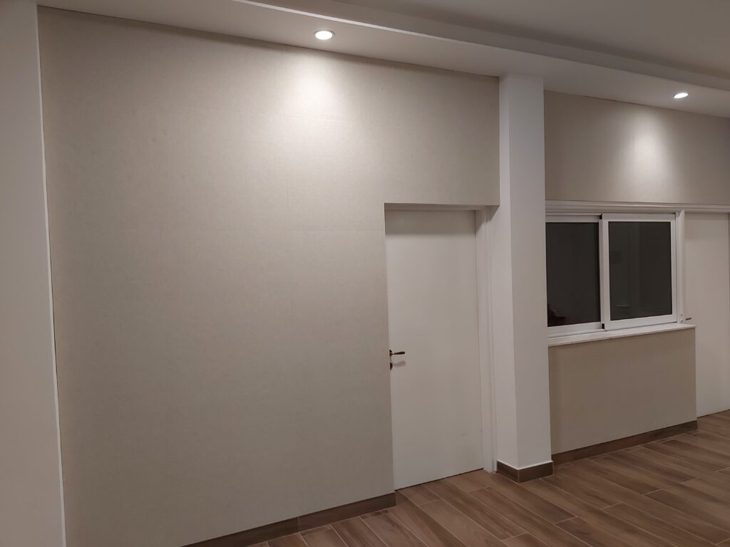 Polyester acoustic wall cover